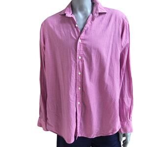 Polo Ralph Lauren Pink Checkered Button Down Long Sleeve Shirt Men's Size XXL